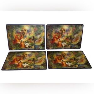 4-Iranian Cork Backed Placemats Iranian Miniature Picture Shabestan Restaurant